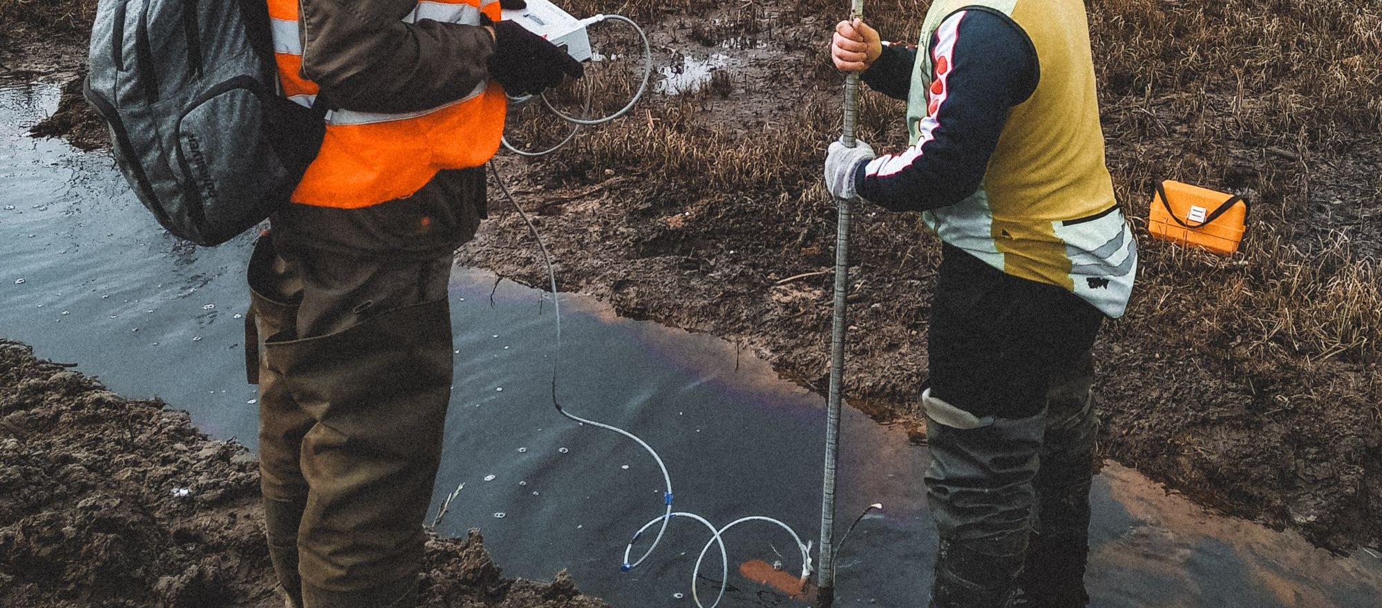 Mesures de terrain dans un milieu humide